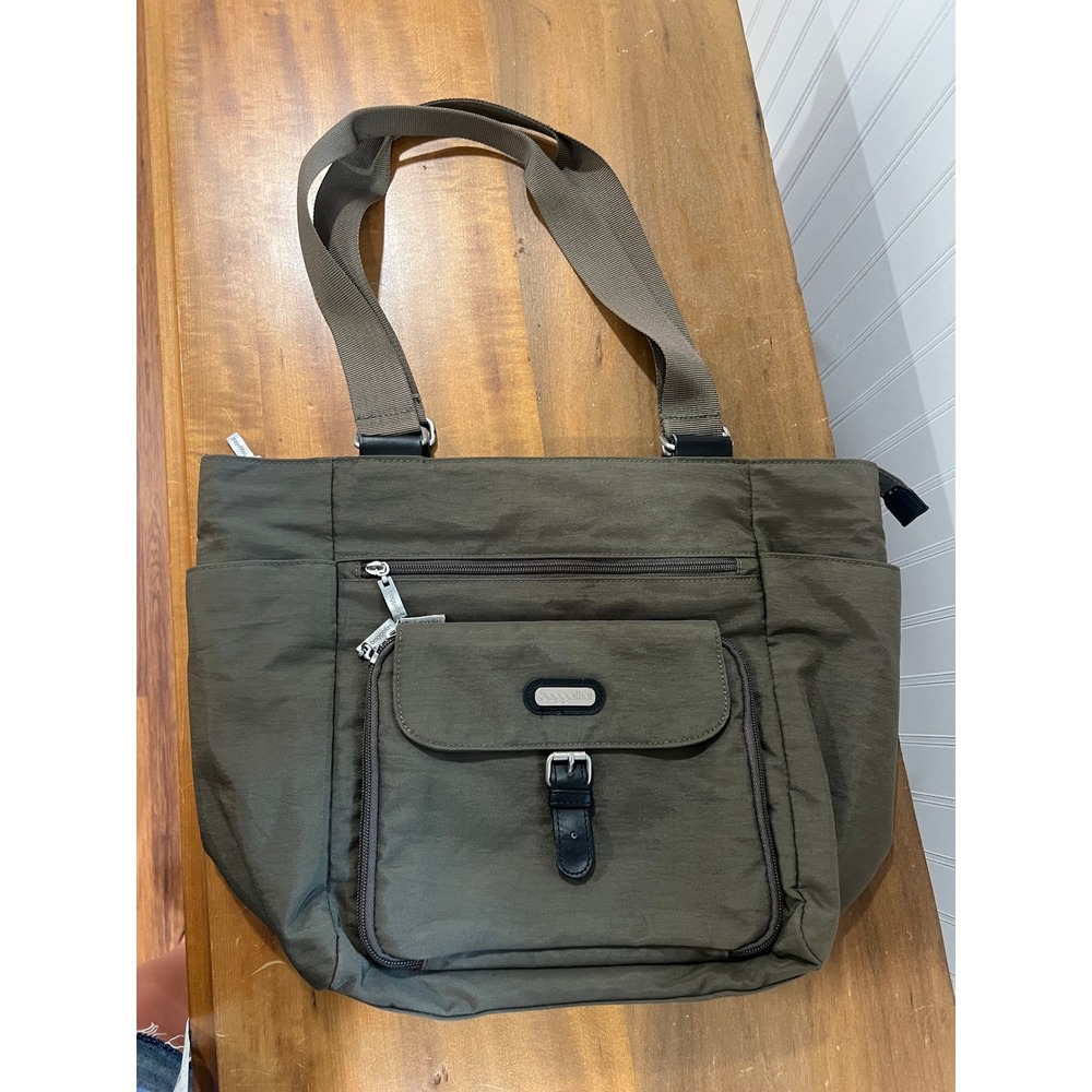 Baggallini Town‎ Travel Tote Bag Shoulder Olive Green Nylon Women Accessories
